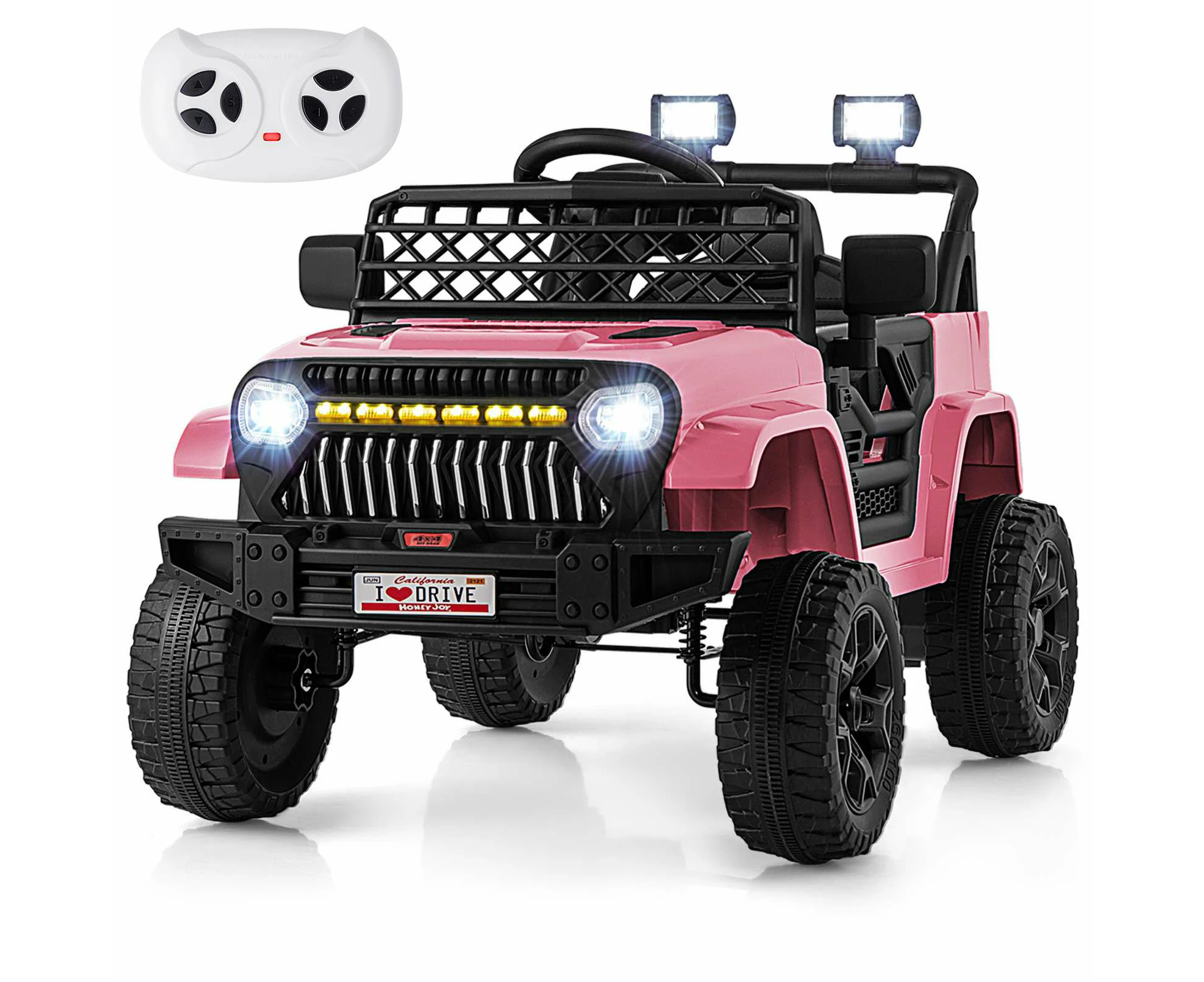 Electric Kids Ride on Jeep 12V Battery Powered Toy Car w/Remote Control Electric Vehicle Pink