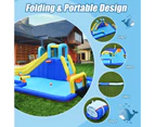 Inflatable Water Slide Jumping Bouncer Castle Outdoor Playing Equipment w/Water Guns & Soccer Zone & Blower