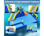 Inflatable Water Slide Jumping Bouncer Castle Outdoor Playing Equipment w/Water Guns & Soccer Zone & Blower