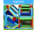 Inflatable Trampoline Jumping Castle Kids Play Bouncer w/2 Slides & Ball Pit Toddler Bounce House w/Blower