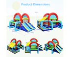 Inflatable Trampoline Jumping Castle Kids Play Bouncer w/2 Slides & Ball Pit Toddler Bounce House w/Blower