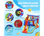 Inflatable Water Slide Kids Jumping Castle Wet Dry Combo Bounce House w/Basketball & Blower