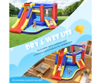 Inflatable Water Slide Kids Jumping Castle Wet Dry Combo Bounce House w/Basketball & Blower