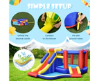 Inflatable Water Slide Kids Jumping Castle Wet Dry Combo Bounce House w/Basketball & Blower