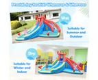 Inflatable Water Slide Park Crab-Themed Jumping Bounce House Kids Play Castle w/Water Cannon & Blower