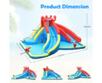 Inflatable Water Slide Park Crab-Themed Jumping Bounce House Kids Play Castle w/Water Cannon & Blower