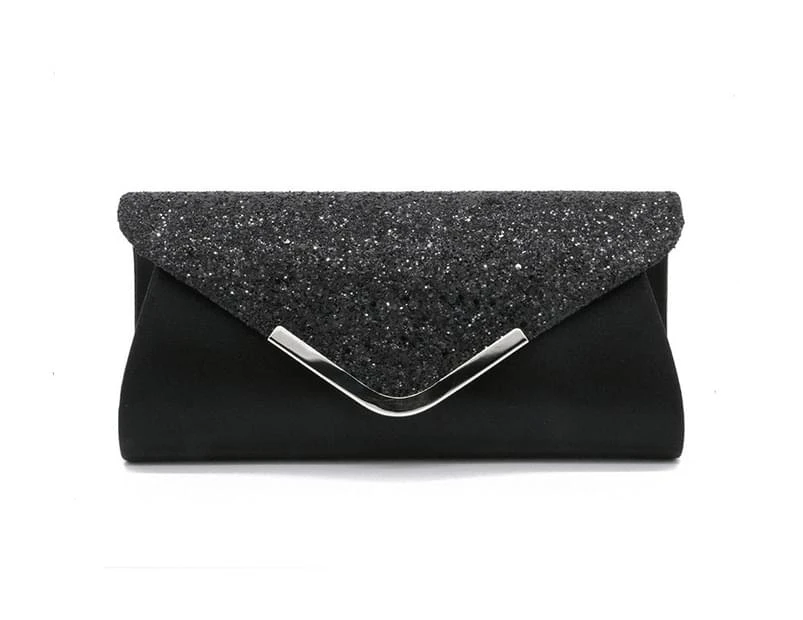 Purse Wedding Party Evening Bags Ladies Clutches Banquet Clutch Bag Chain Bags -Black