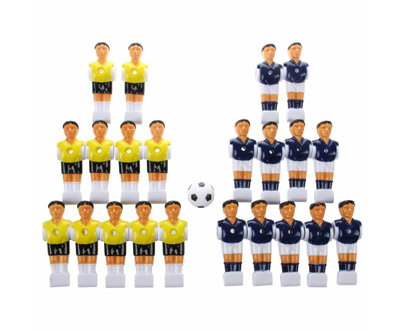 22Pcs Foosball Man Table Guys Man Soccer Player Part Yellow+Royal Blue with Ball