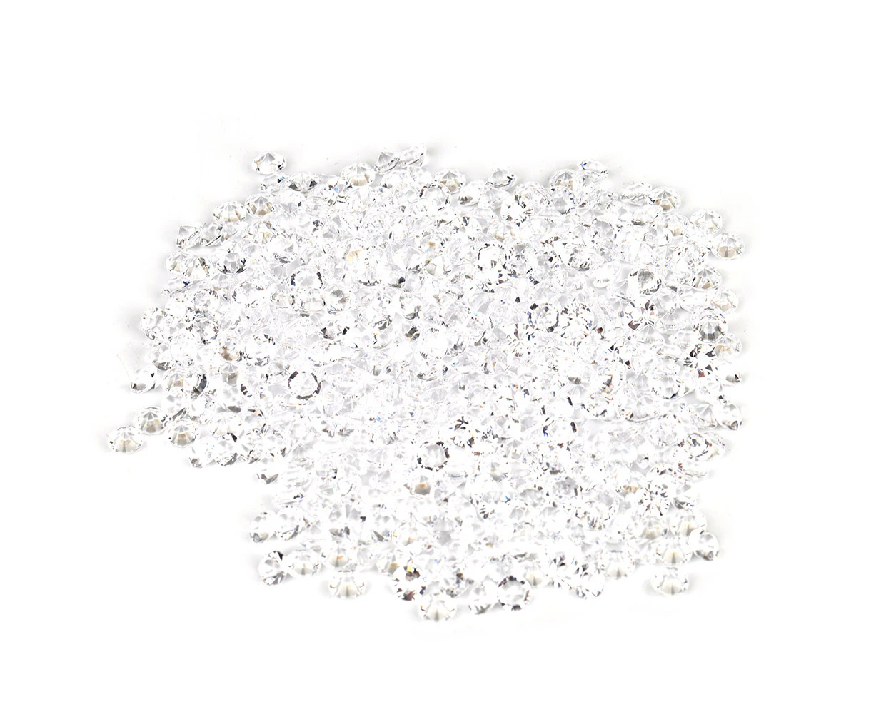 1000pcs 6mm Transparent Wedding Confetti Party Plastic Diamond Sparkly Gems Decor (White)