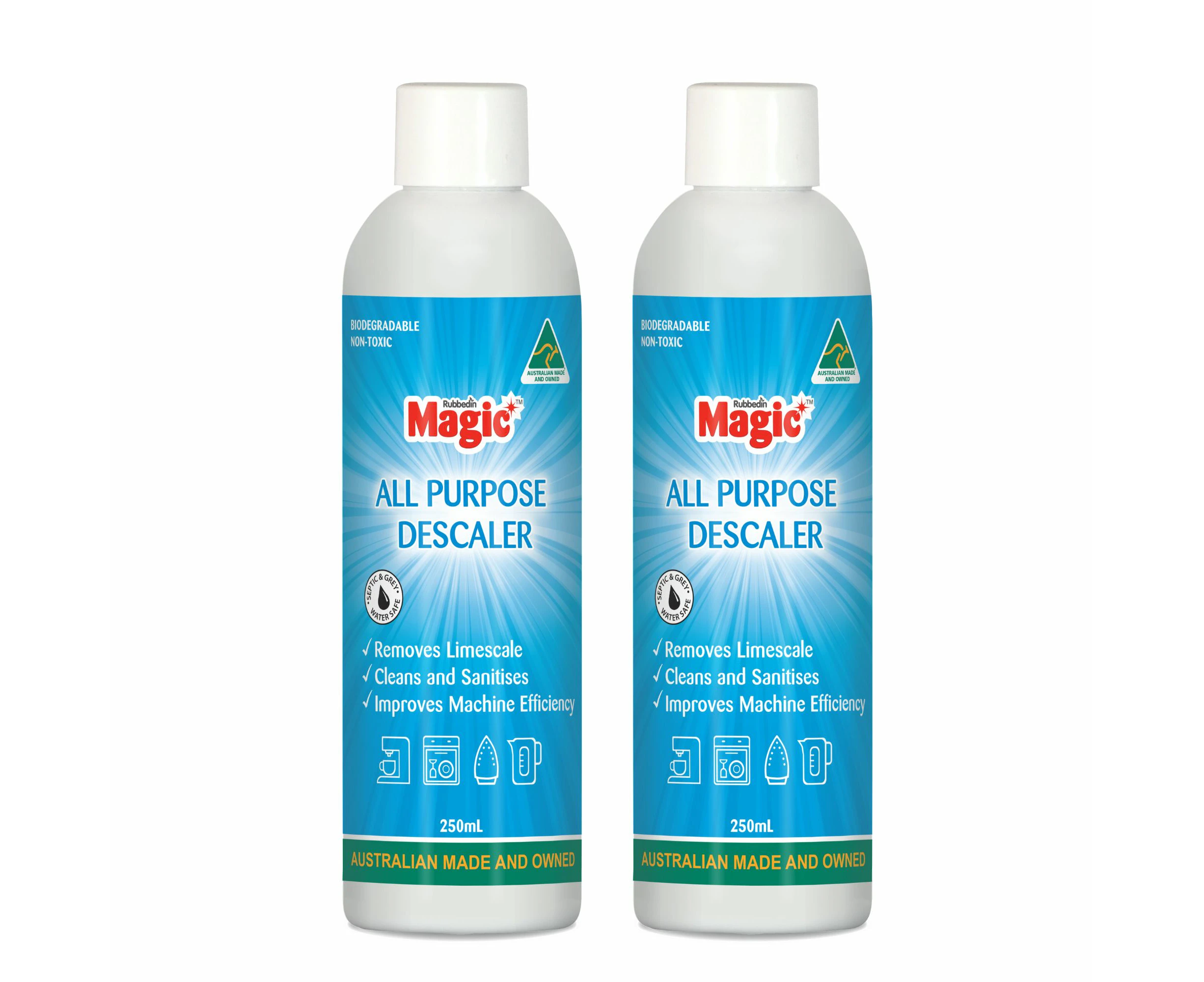 2 x Magic All Purpose Descaler Removes Limescale, Cleans and Sanitises, Improves Machine Efficiency 250mL