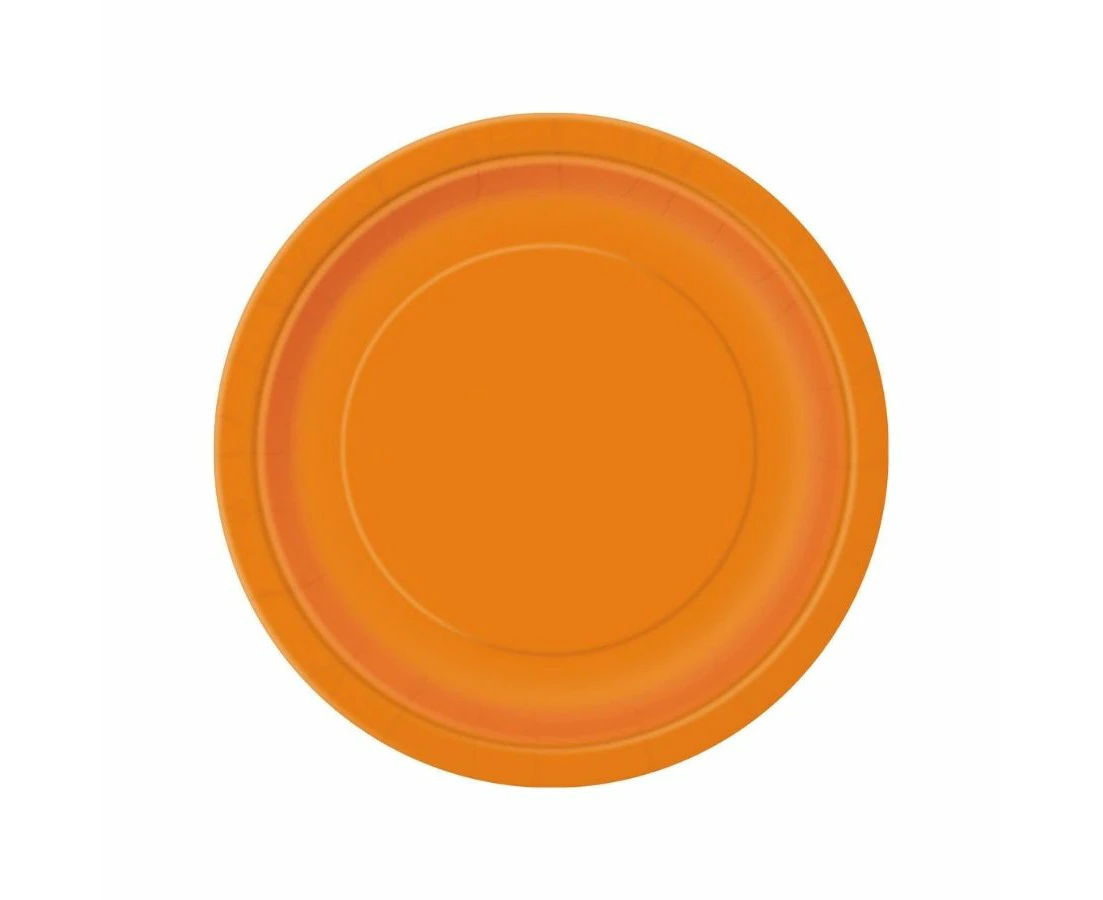 Pumpkin Orange Round Paper Plates 18cm 8pk