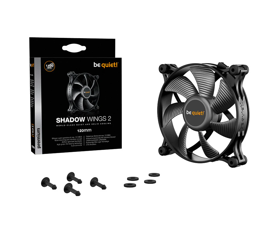 be quiet! Shadow Wings 2 120mm Case Fan - Black (BL084)