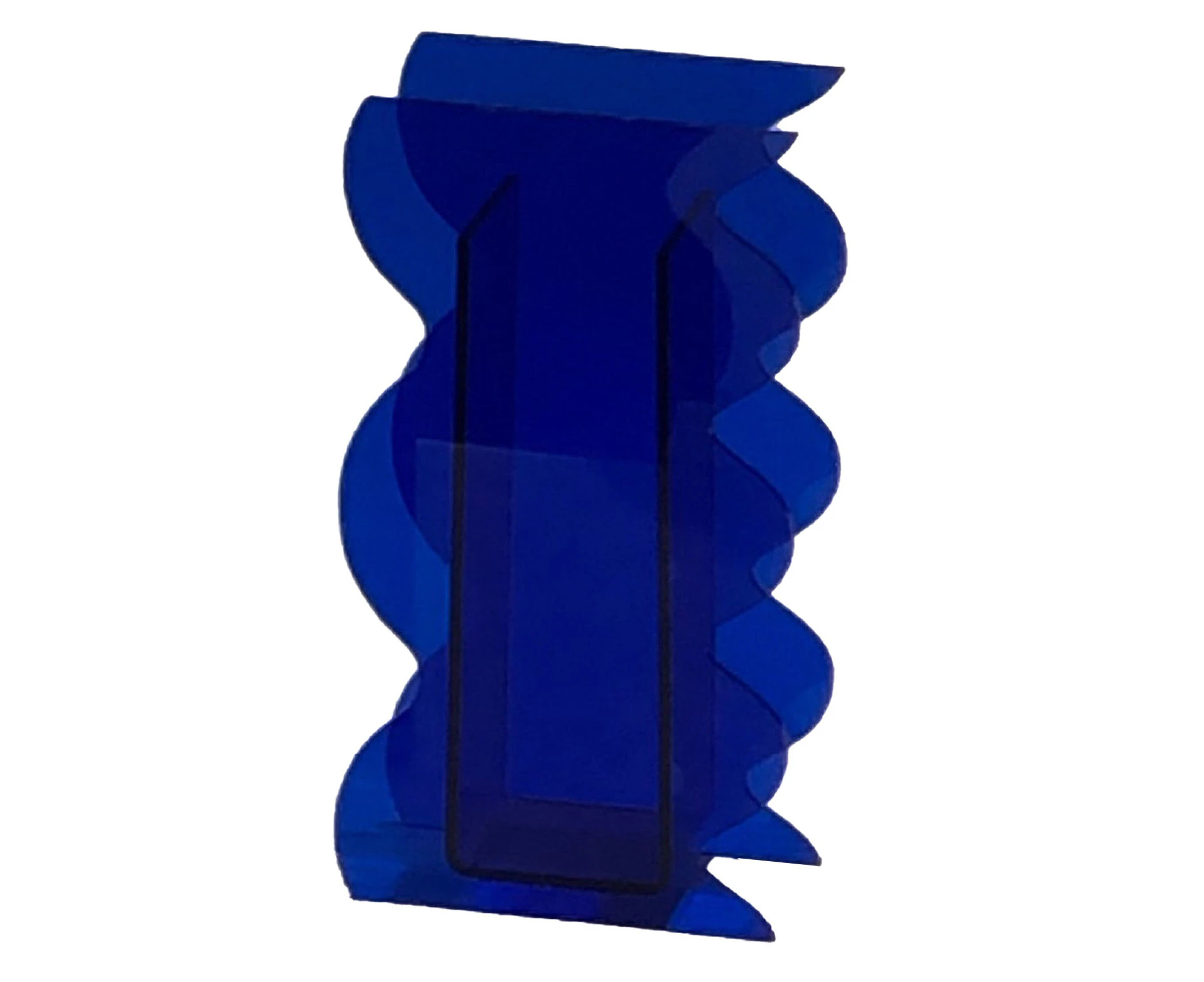 Flower Vase Modern Acrylic Decorative Unique Wavy Shape Vase for Bedroom Living Room Table Blue