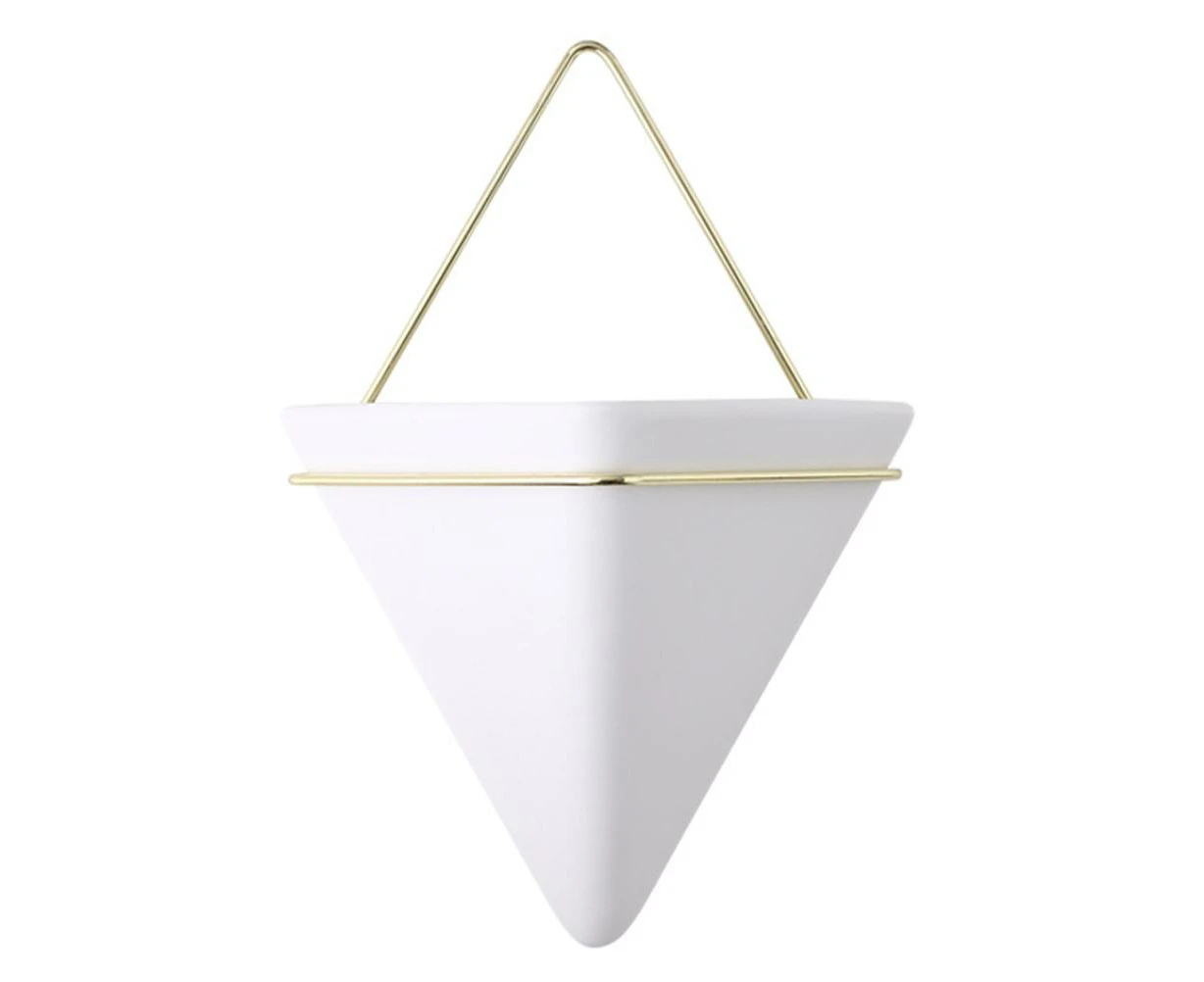 2Pcs Nordic Ceramic Wall Planter Triangular Mini Succulent Planter Hanging Planter Modern Wall Decor