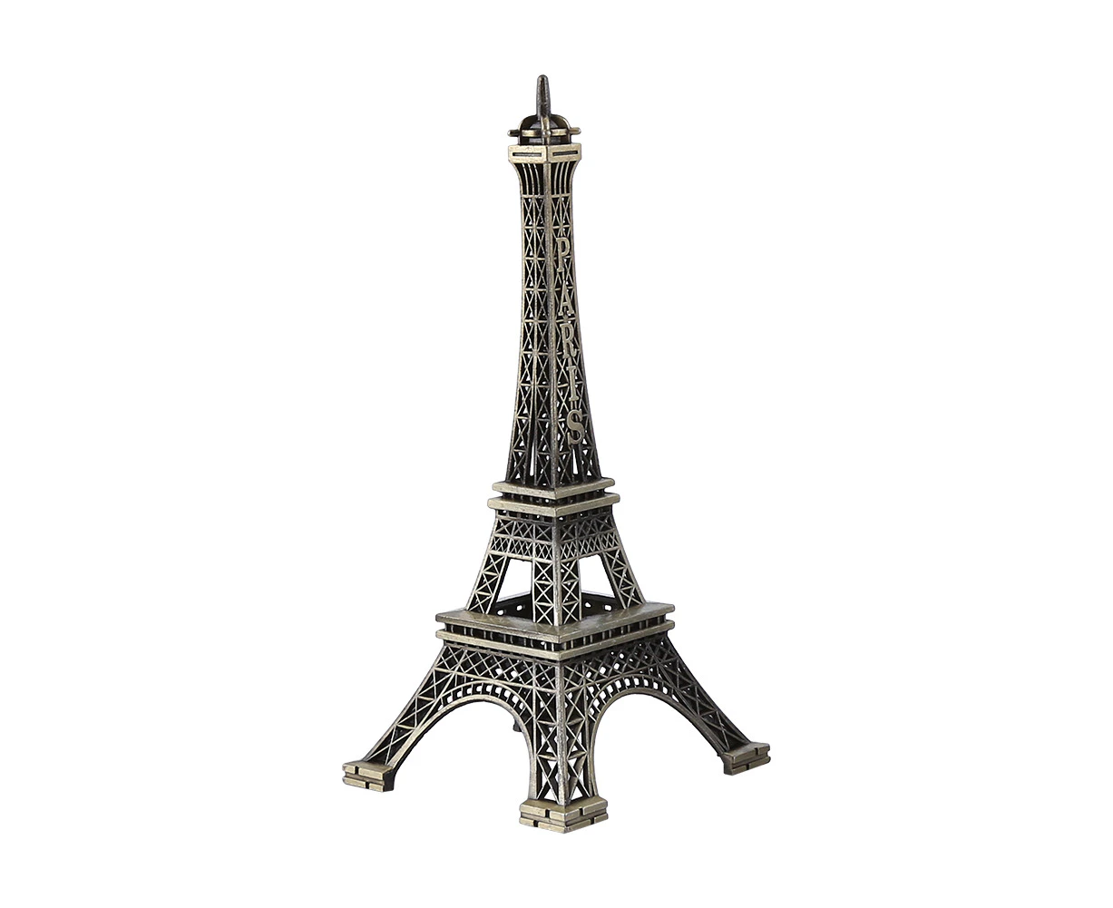 Bronze Tone Paris Eiffel Tower Figurine Statue Vintage Alloy Model Decor