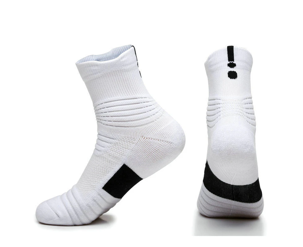 Running Sport Socks Football Bike Cycling Soccer Compression Fitness Hiking Outdoor Men Women white