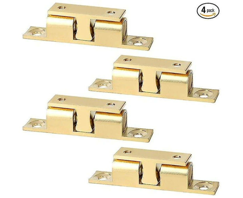 Double Ball Tension Roller Door Latch for Cabinets, Cupboards and Furniture Doors, 67mm Solid Brass Door Latch, 4 Pack