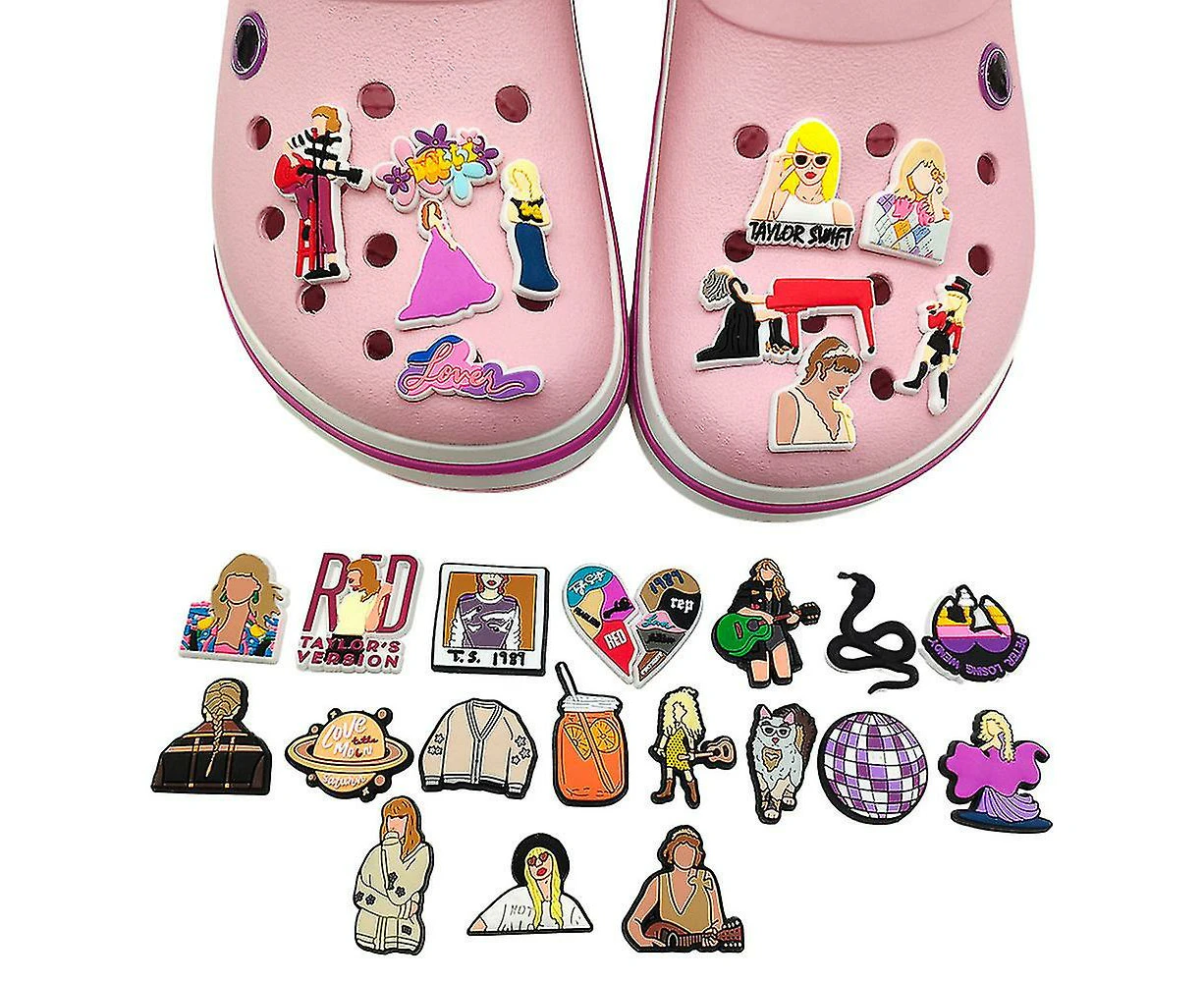 29pcs Taylor Swift Theme Shoes Cartoon Charms Decoration Clog Pins  Children Fan Accessories