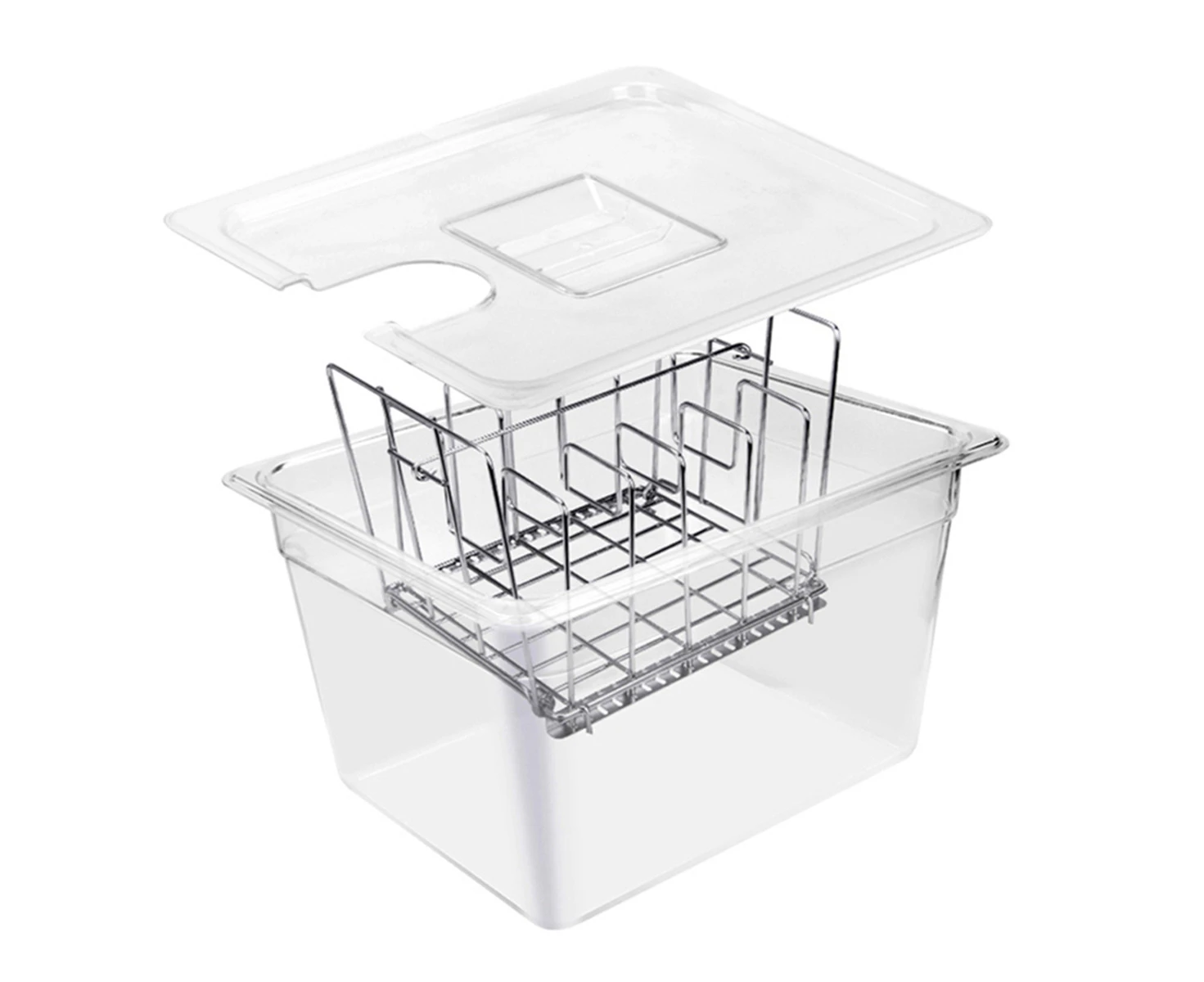 Sous Vide Cooker Machine 11L Container with Stainless Steel Rack Detachable Dividers Separator