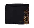 Speedo Boys' Hyperboom Plastisol Aquashorts - Black/Nectarine/Country Green