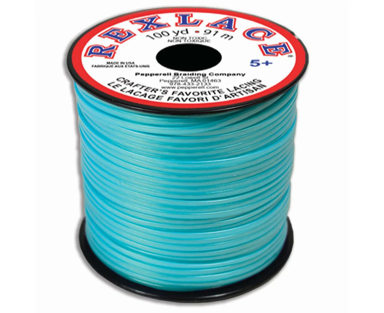 Rexlace Plastic Lacing 100yd by Pepperell - Pearl Turquoise