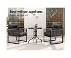 ALFORDSON Patio Outdoor Glass Side Table Lounge Chairs