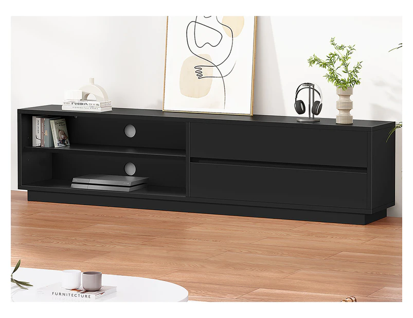 ALFORDSON Entertainment Unit TV Cabinet Stand 180cm Black