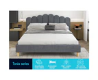 ALFORDSON Bed Frame Queen Size Upholstered Platform Base Grey