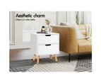 ALFORDSON Bedside Table Nightstand Side Table 2 Drawers White