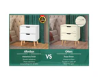 ALFORDSON Bedside Table Nightstand Side Table 2 Drawers White