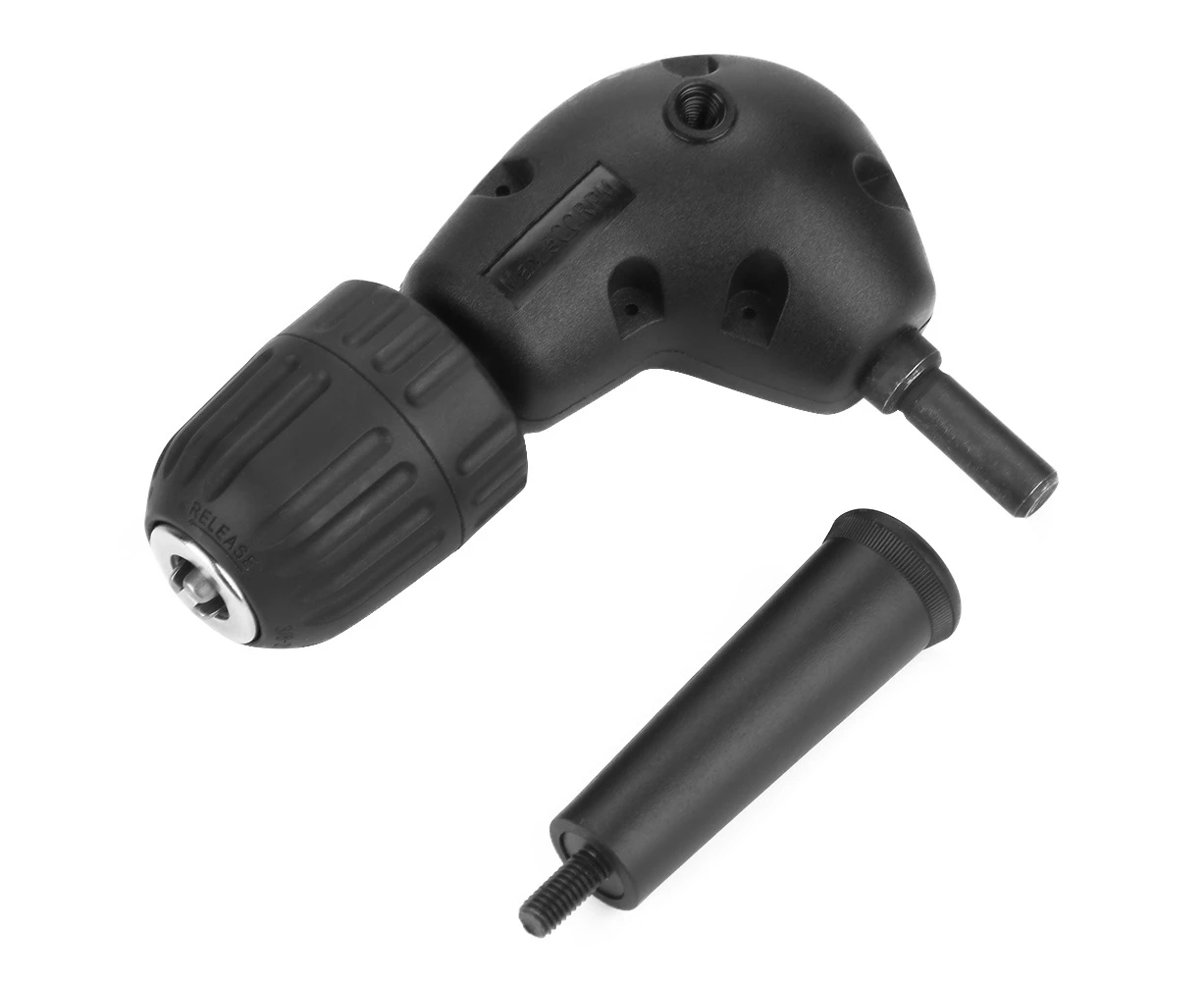 3/8" Right Angle Adapter 90 Degrees Electric Drill Attachment 9.5mm Round Shank Keyless Chuck