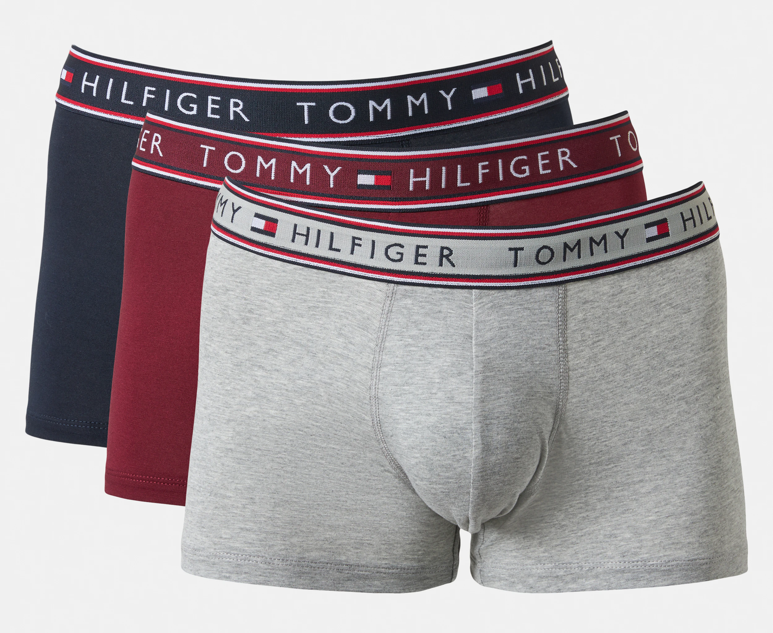 Tommy Hilfiger Men's Cotton Stretch Trunks 3-Pack - Port/Navy/Grey