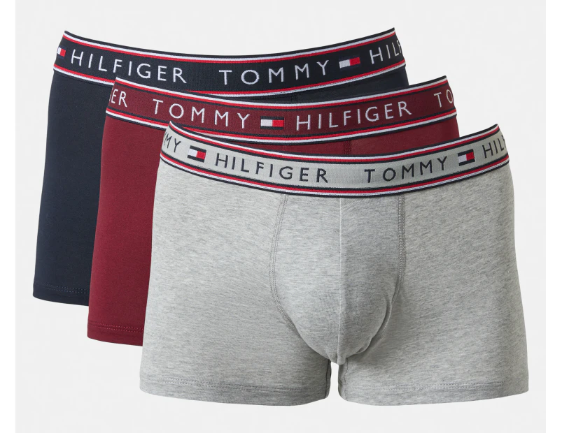 Tommy Hilfiger Men's Cotton Stretch Trunks 3-Pack - Port/Navy/Grey