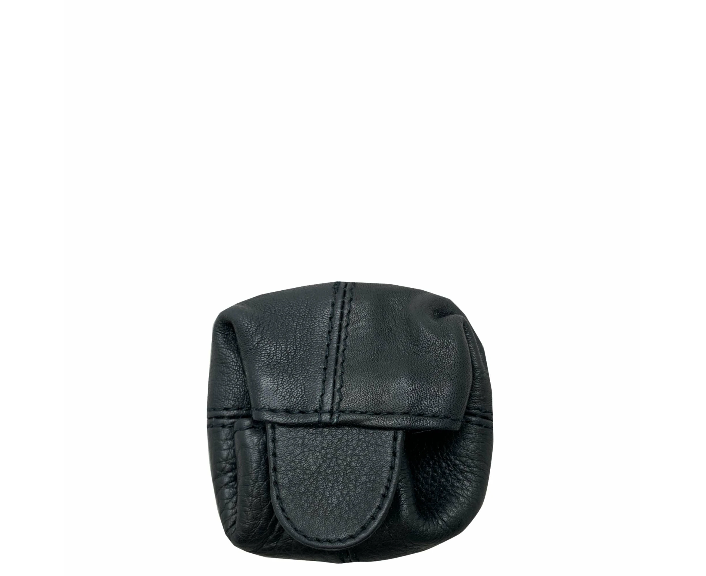 Leather Coin Purse Pouch - Black