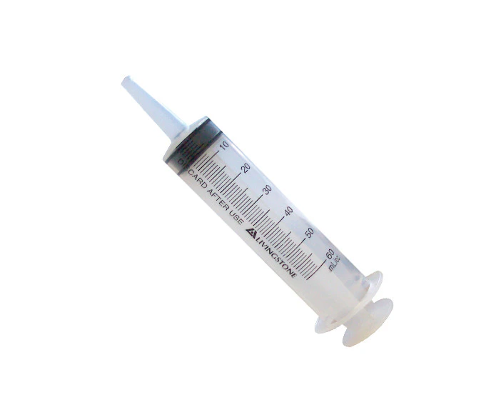 Livingstone Syringe 60ml Catheter Tip with Cap Sterile Loose