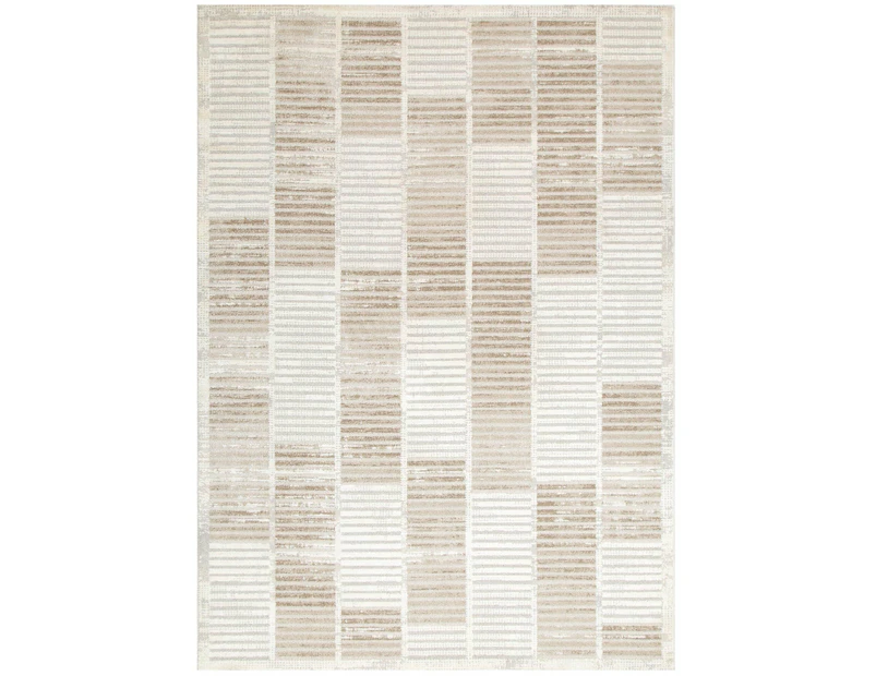 Trend Modern Stripes Grey and Beige Rug - T100