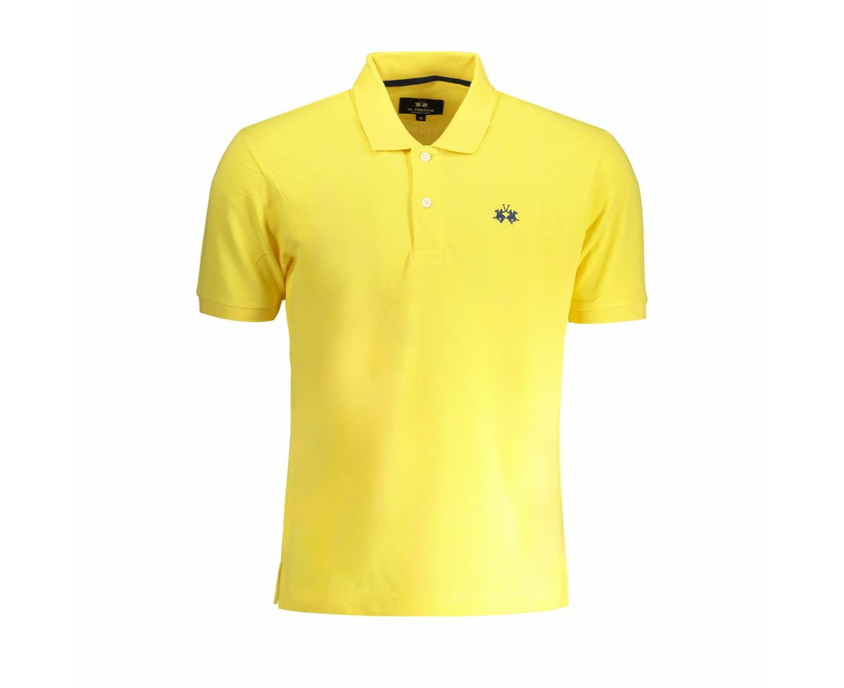 La Martina Yellow Cotton Polo Shirt