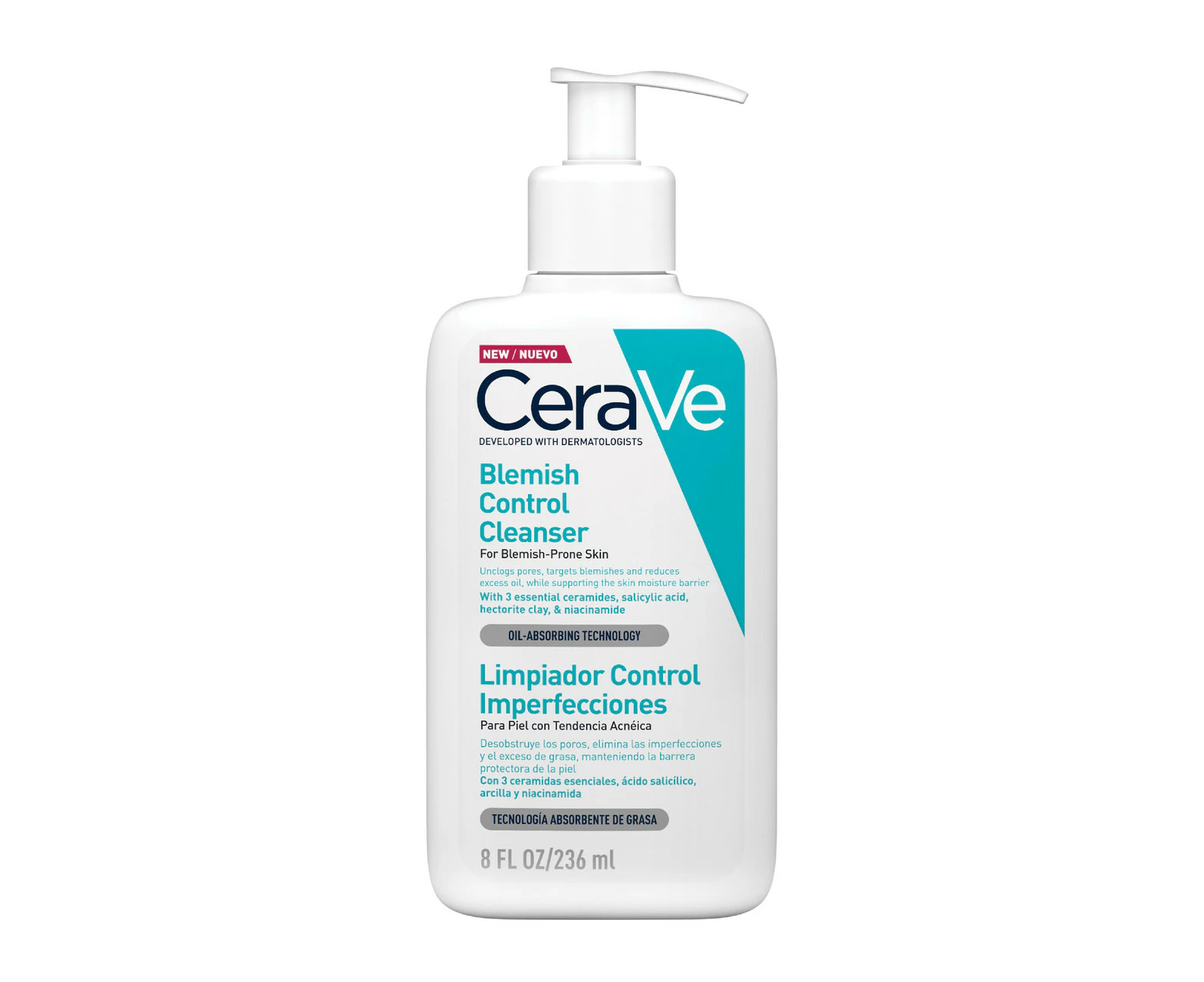 CeraVe Salicylic Acid Blemish Control Cleanser for mild acne-prone skin