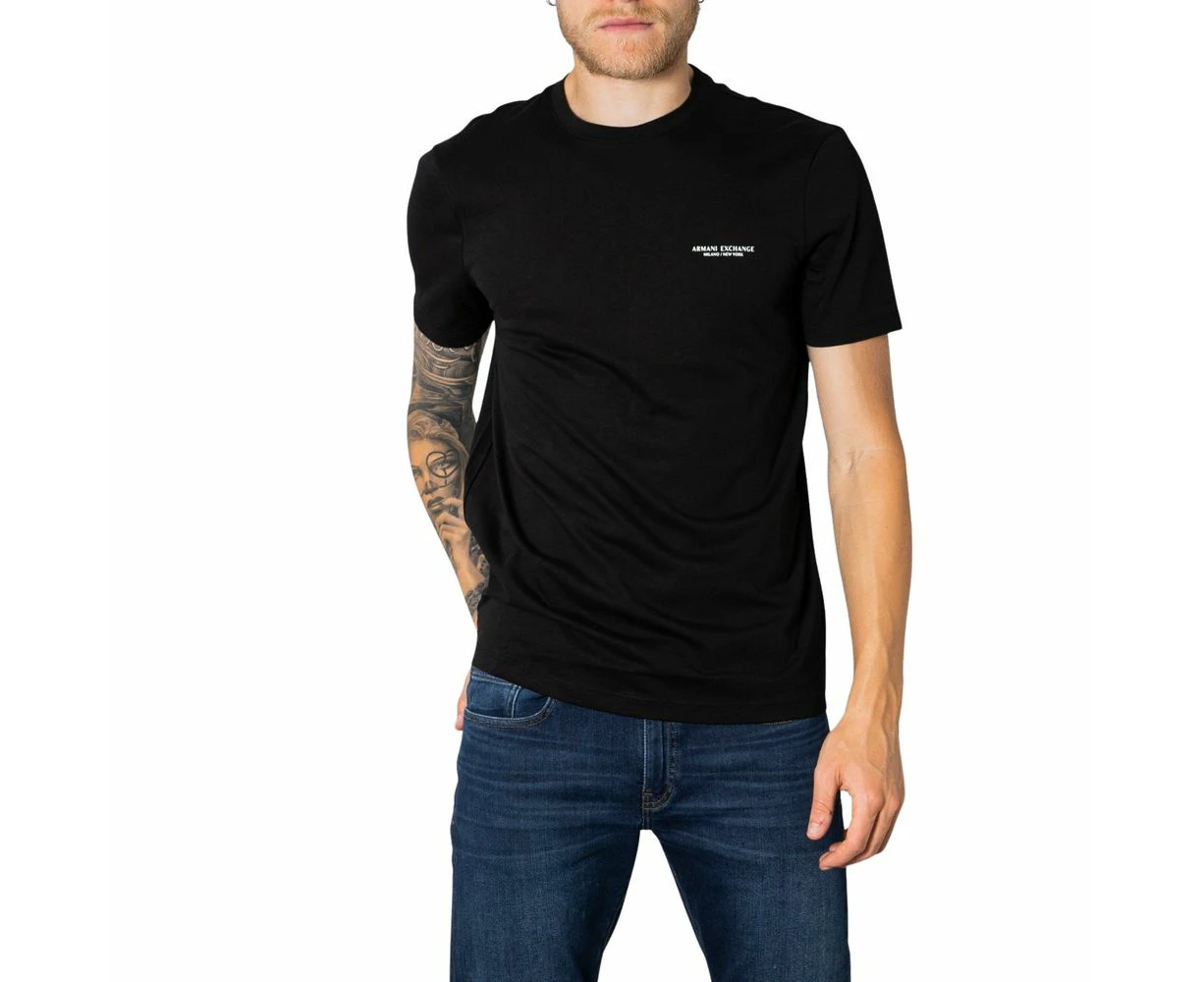 Armani Exchange Black Cotton T Shirt