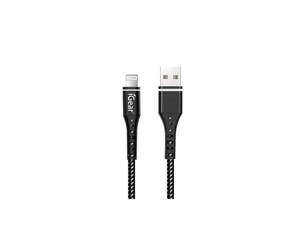 Igear iPhone X Heavy Duty Braided Cable - Black