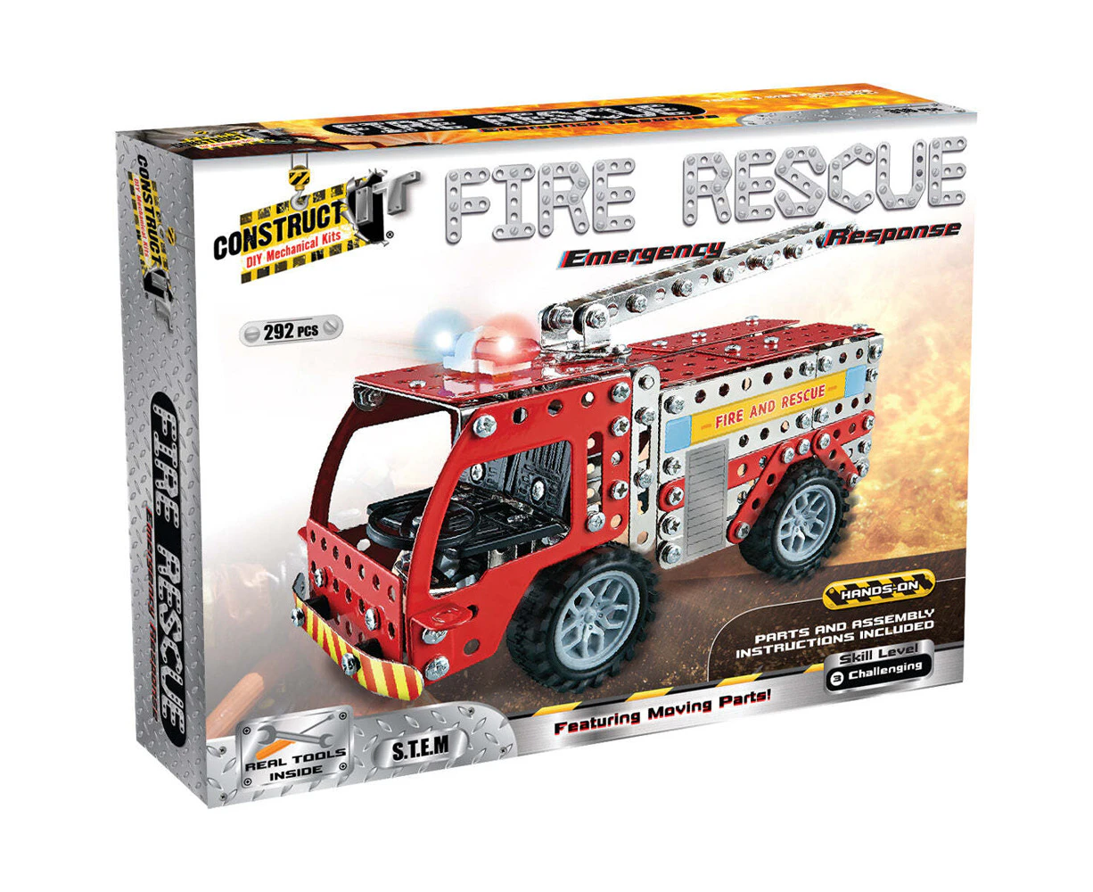 292pc Construct IT Fire Rescue Emergency Response Kids STEM Building Toy 12y+