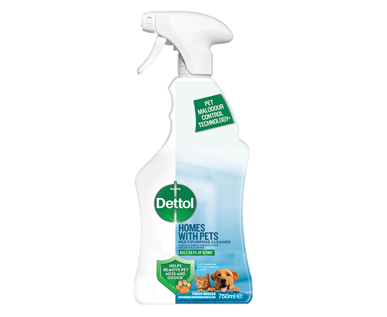 Dettol Home w/ Pets Multipurpose Cleaner Trigger Fresh Breeze 750mL