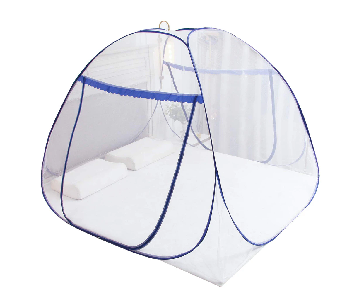 Pop Up Mosquito Net For Double Bed,180X200*150 Cm Large Portable Tent Travel Double Door Zipper Bed Net, Easy Installation,