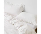 Target Australian Cotton Celine Jacquard Double Ruffle Quilt Cover Set