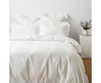 Target Australian Cotton Celine Jacquard Double Ruffle Quilt Cover Set