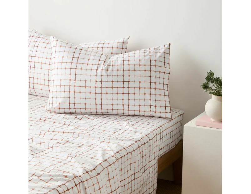 Target Nash Grid Australian Cotton Stonewash Sheet Set