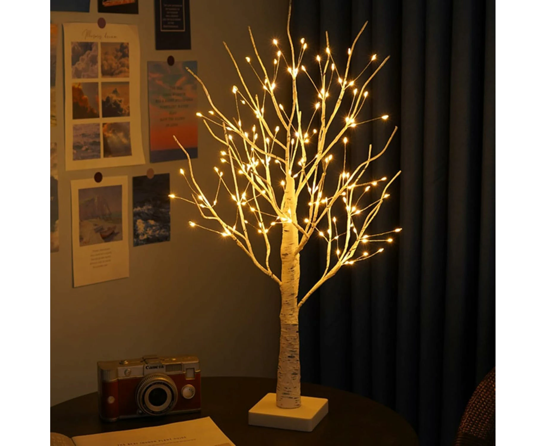 Birch Twig Tree with Light | Warm LED 144 Led Pre lit Christmas Tree | Battery Operated or USB Plug-In Birch Tree With Lights for Home | Wedding,