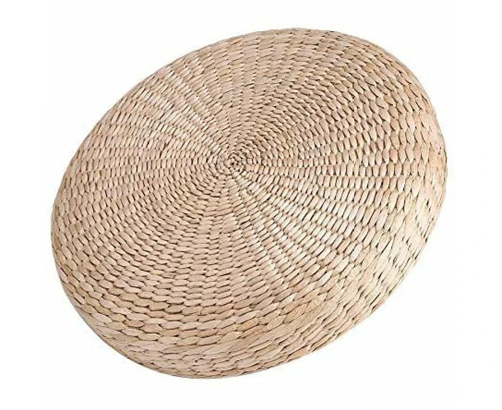 Tatami Cushion Round Padded Pouf Soft Yoga Straw Mat Eco-Friendly Floor Pillow Sitting Knitted Garden Dining Room Home Decor Outdoor