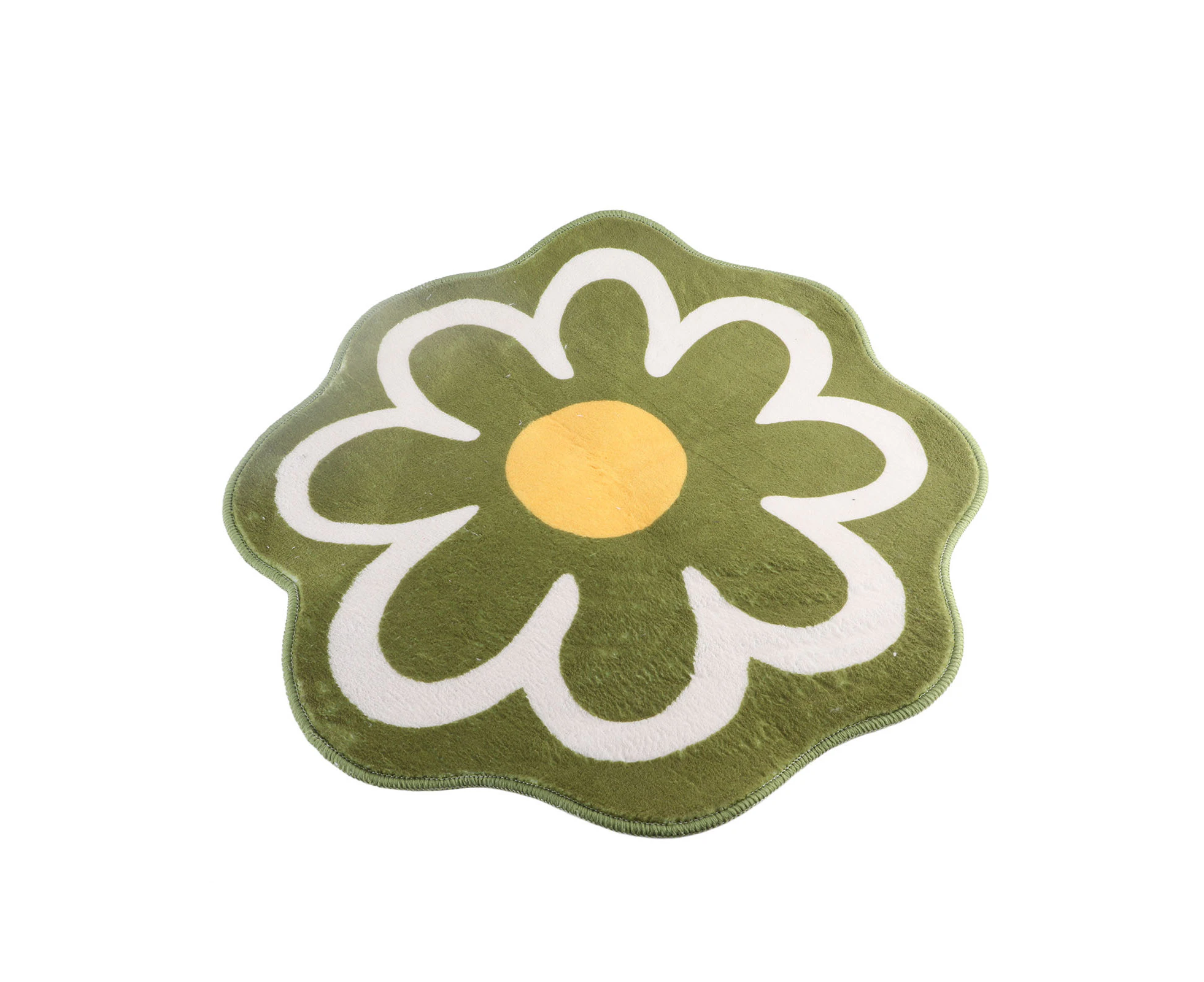 Imitation Cashmere Carpet Flower Shape Absorbent Thickened Doormat Sofa Coffee Table Area Rug for Home Living Room Bathroom 60 X 60cm