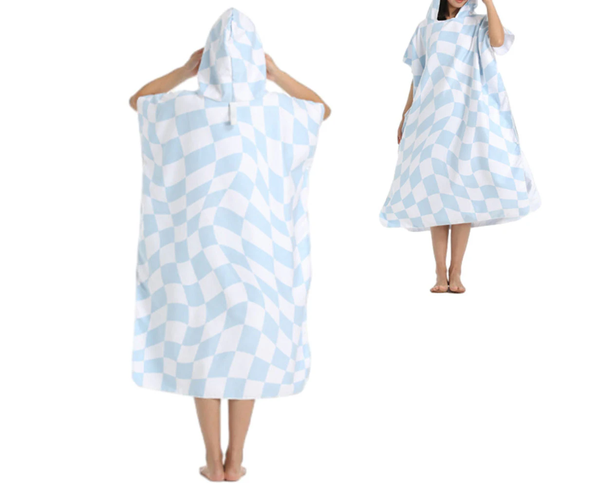 Quick Dry Towel Bath Robe Poncho for Surfing Beach Swim Outdoor Sports-Style C